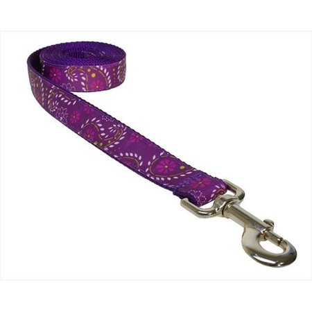 FLY FREE ZONE,INC. 6 ft. Pretty Paisley Dog Leash; Purple - Large FL124412